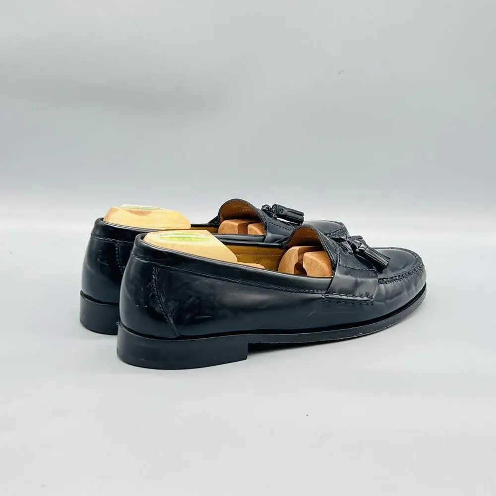 Cole Haan Shoes Mens 10 Black Leather Tassel Loafers Slip On Dress Round Toe